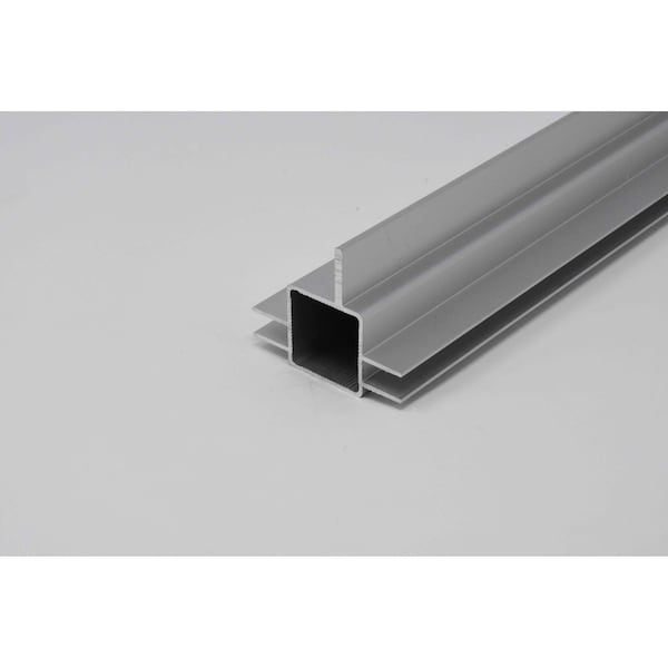 Eztube 2-Way Captive Fin Extrusion for 1/4in & 1/2in Flush Panel Silver, 24in L x 1in W x 1in H 100-272S-2 - main
